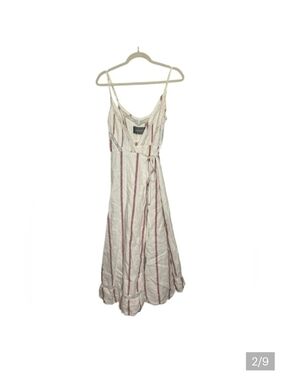 NWOT Reformation Cream Maxi Dress with Red Stripes